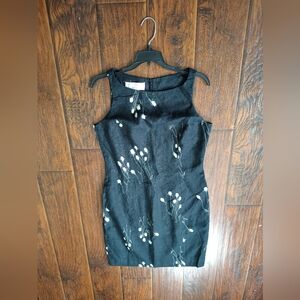 Vintage 90s Jones New York linen floral sleeveless dress Size 10 100% linen